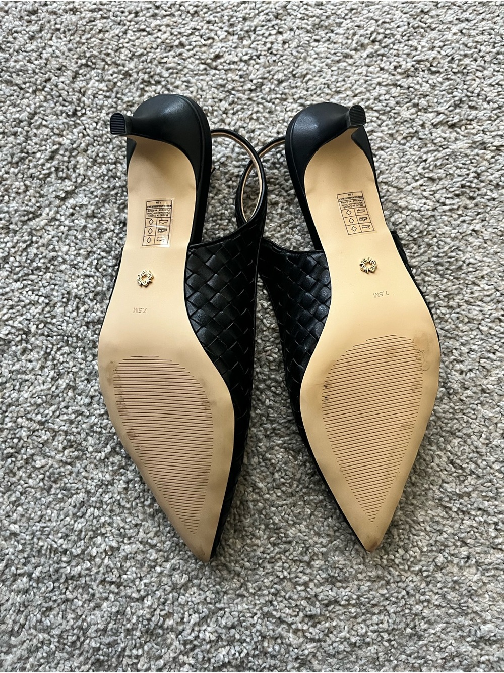 WHBM Black Slingback Heels - Picture 4 of 5